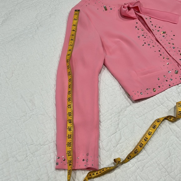 Juicy Couture Black Label Pink Lemonade Pearl Rhinestone Embellished Jac… - Picture 14 of 16